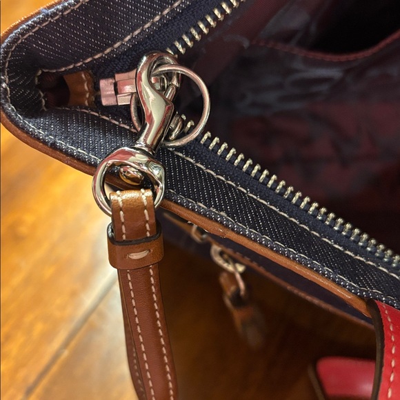 Vintage Coach varsity stripe denim tote - Picture 12 of 14